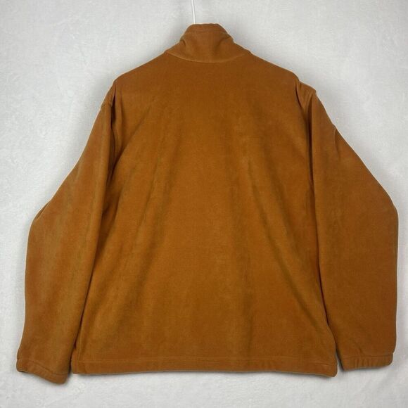 Columbia Fleece Jacket Mens Large Burnt Orange Full Zip Logo Pockets Outdoor - Picture 2 of 7